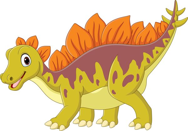 恐龙卡通快乐剑龙可爱野生动物平面设计