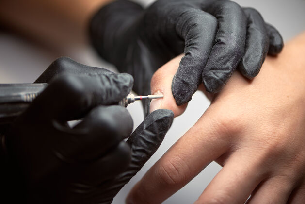 手指专业美甲为客户的指甲工作主人设备材料