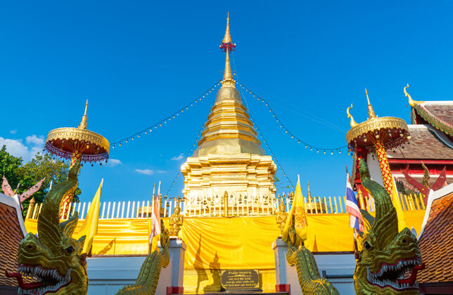 宗教泰国清迈的一座金山寺佛陀东方佛教