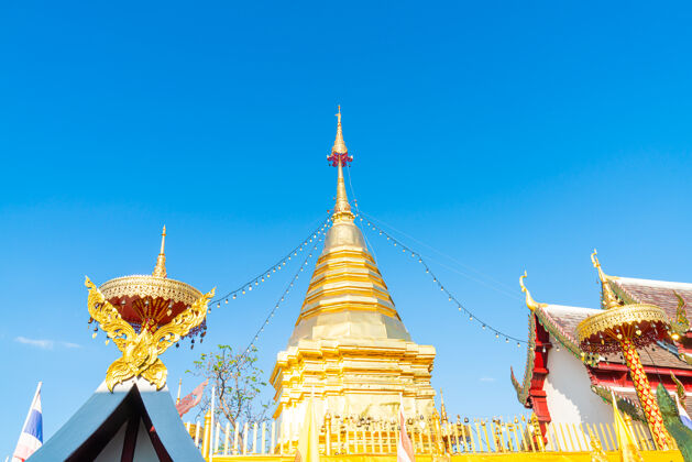 清迈泰国清迈的一座金山寺宗教纪念碑东方