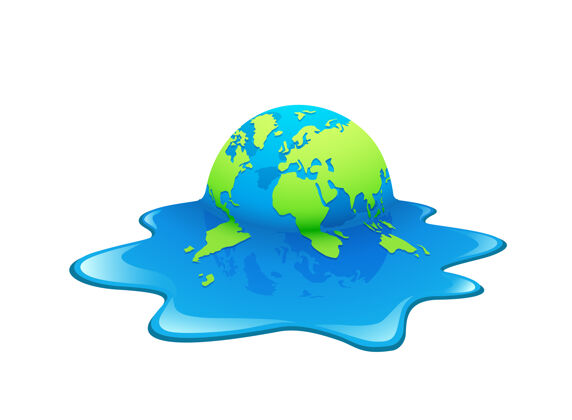 行星熔化地球概念全球变暖地球液体水