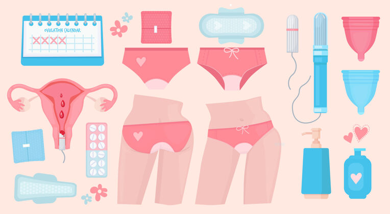 血女性月经周期卫生要素集子宫护理套