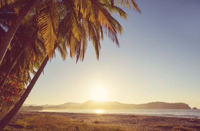 加勒比海哥斯达黎加美丽的热带太平洋海岸风景海滩海岸