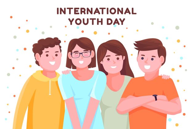 青年国际青年节插画国际活动青年节
