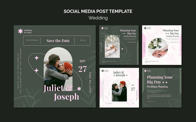 社交媒体发布Instagram发布婚礼系列收藏套装婚礼