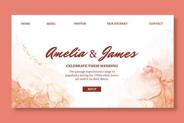 浪漫最小的婚礼登录页网页模板保存日期登录页