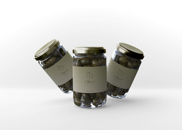 玻璃三个橄榄罐模型油可定制橄榄
