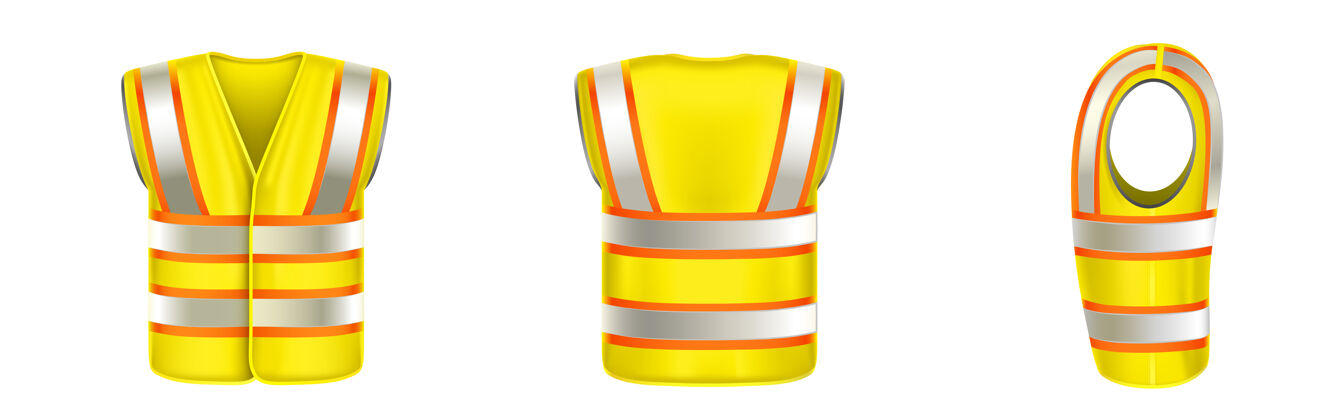 服装黄色安全背心 带反光条纹 建筑工程制服交通工人视野
