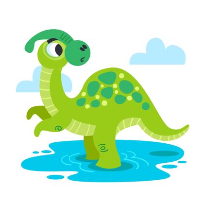 古生物学卡通恐龙宝宝插画恐龙生物野生