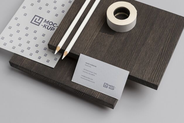 文具高角度模拟文具对木材组成木材组织办公桌
