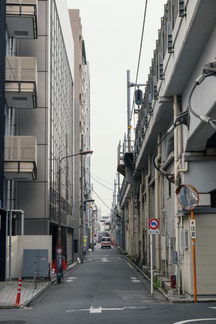 城市美丽的日本汽车城建筑城市空街