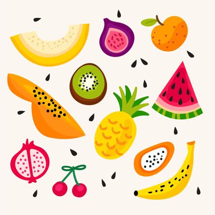 食品手绘美味水果系列套装美味水果