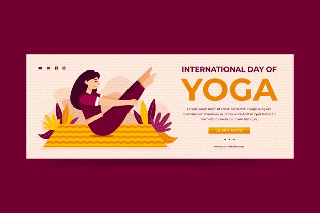 专注国际瑜伽日横幅模板活动庆典横幅