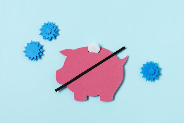 流感小猪存钱罐的概念平面图病毒分类