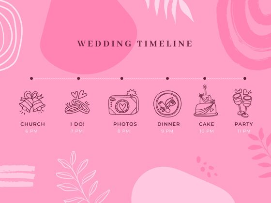 时间线单色婚礼时间表婚礼单色图形