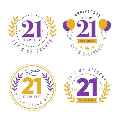 节日公寓21周年纪念徽章系列包装周年纪念套装