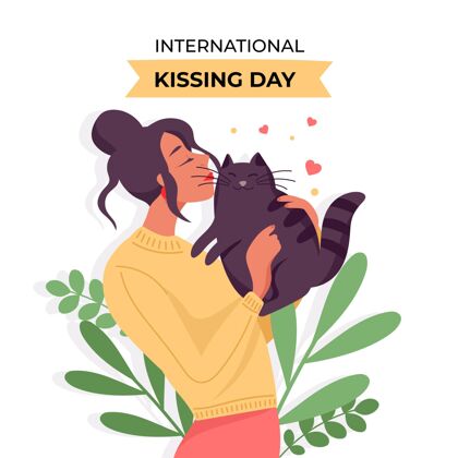 接吻日国际接吻日插画平面全球国际接吻日
