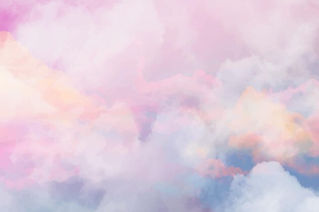 墙纸手绘水彩粉彩天空背景背景水彩背景天空背景