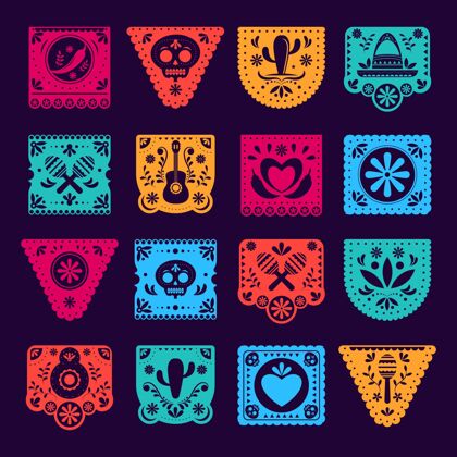 纪念扁墨西哥装饰收藏cincodemayo五颜六色分类包装