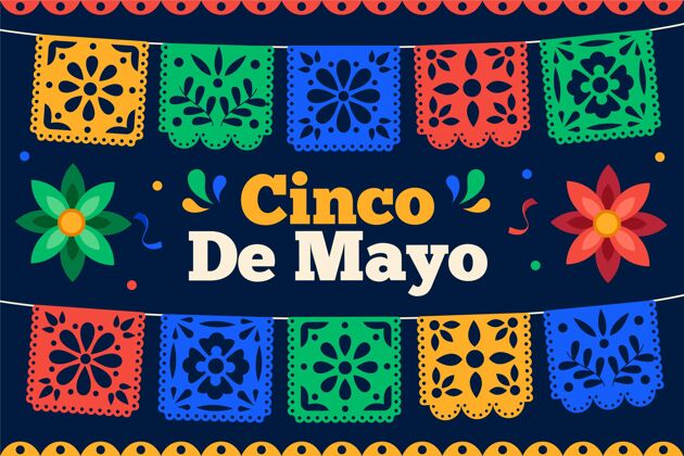套装扁墨西哥装饰收藏cincodemayo庆典平面设计平面