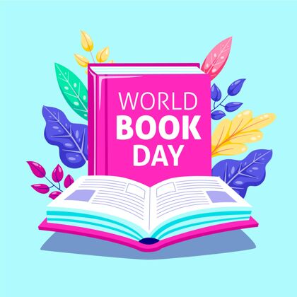 平面平面世界图书日插画全球世界图书和版权日世界图书日
