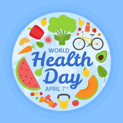 健康手绘世界卫生日插图全球世界卫生日插图