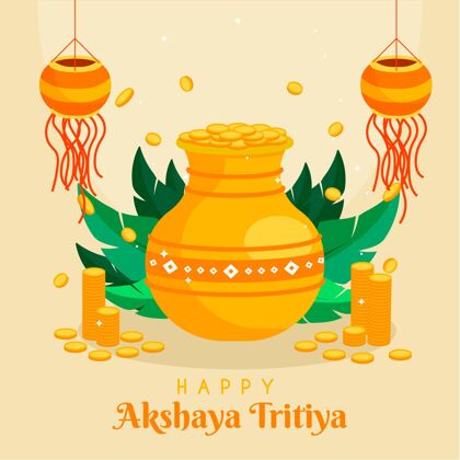 特里亚平面设计akshayatritiya插图印度教宗教达摩
