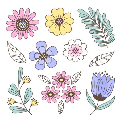 春季手绘春花系列花卉套装包装