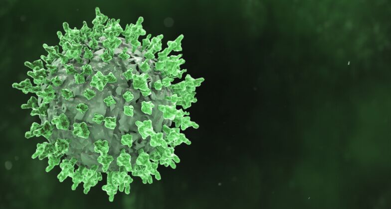 爆发三维渲染绿色冠状病毒疾病大流行的黑暗背景渲染医疗保健疾病