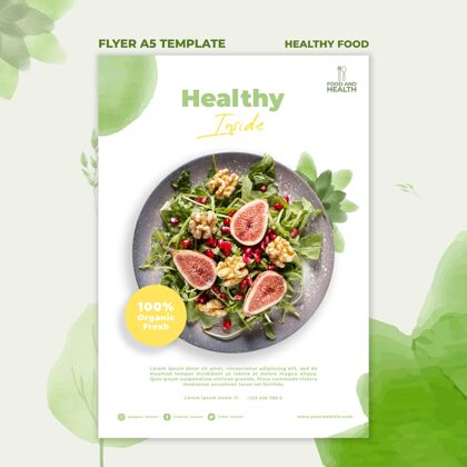 美味健康食品概念传单模板健康美食蔬菜