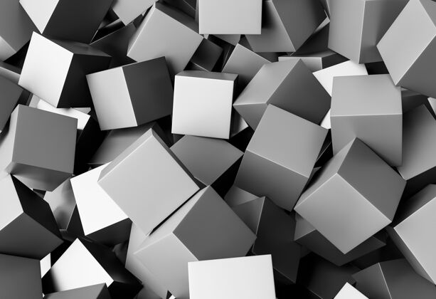 极简创意墙纸与灰色立方体抽象形状多边形几何形状