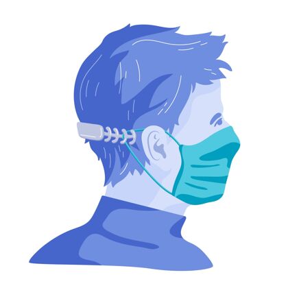 Ncov一个戴着可调节医用面罩皮带的男人病毒面罩冠状病毒