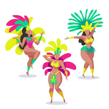 准备印刷巴西嘉年华舞蹈团庆祝嘉年华包装