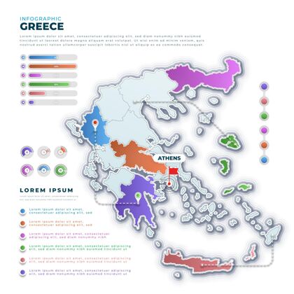 信息梯度希腊地图信息图希腊国家模板