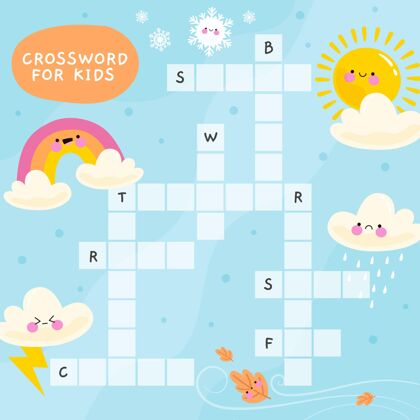 词汇儿童英语纵横填字游戏学习活动单词