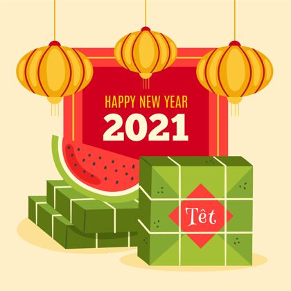 活动越南新年2021西瓜农历新年蛋糕西瓜