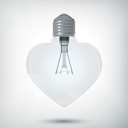 形式心脏3d灯泡爱灰色灯