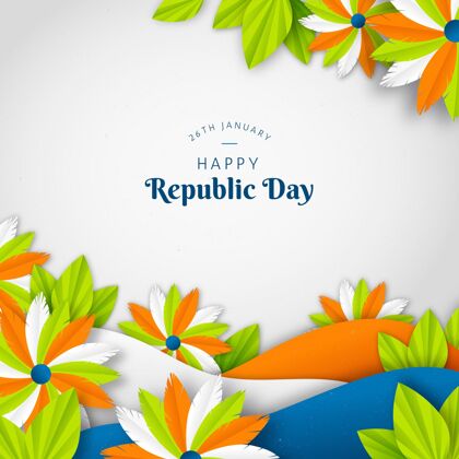 风格纸质版的印度共和国日共和国印度一月26日