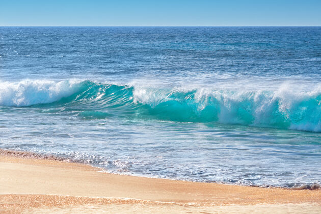 撞车绿松石波沙滩 瓦胡岛 夏威夷美国娱乐纯净海洋