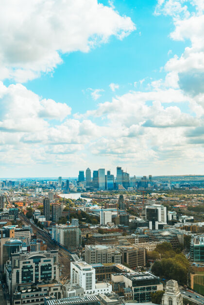 首都鸟瞰伦敦城与泰晤士河 英国英格兰天际线外部