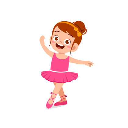 平衡小女孩穿着漂亮的芭蕾舞服装跳舞点女孩舞蹈