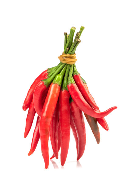 有机红辣椒孤立在白辣椒上植物烹饪抗病毒