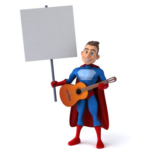 男人有趣的超级英雄的有趣插图超级歌手音乐