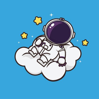 吉祥物可爱的宇航员插图人符号飞行