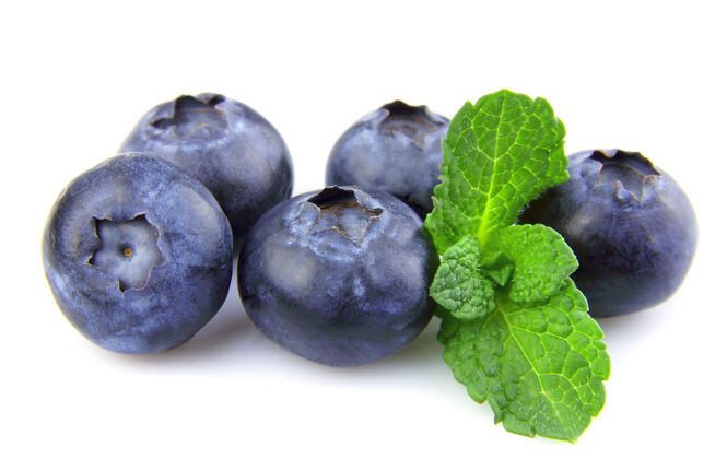 茎成熟的蓝莓薄荷特写维生素健康新鲜