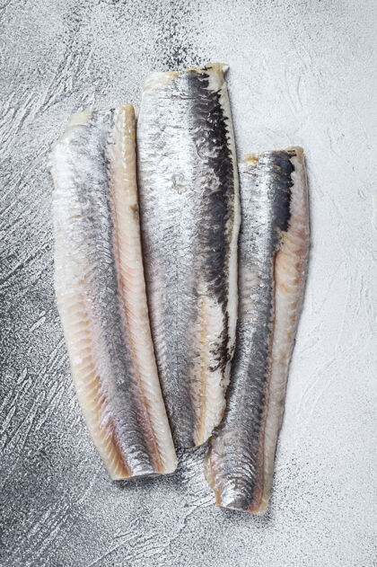 荷兰腌白鲱鱼片桌面查看鱼晚餐鱼片