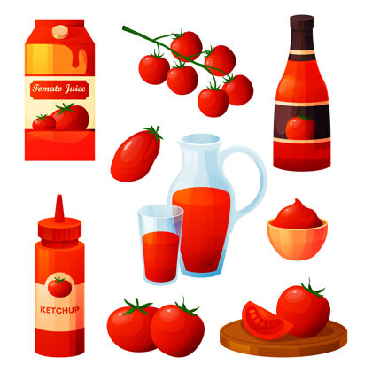 番茄天然番茄酱和果汁泡菜杂货新鲜