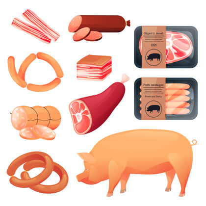 香肠猪肉食品 屠宰肉和香肠猪肉生物天然