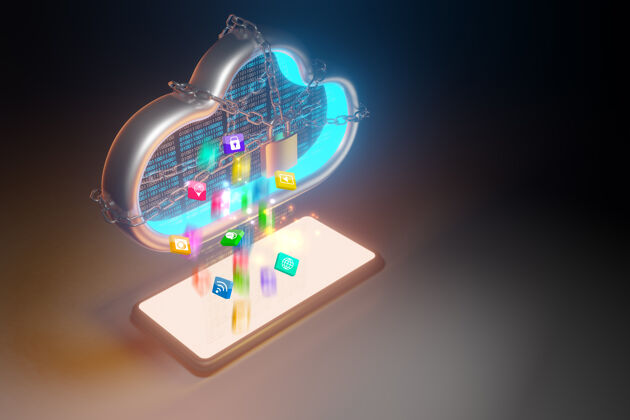 服务器数据到云存储.cloud计算技术概念 3d渲染共享内存数据