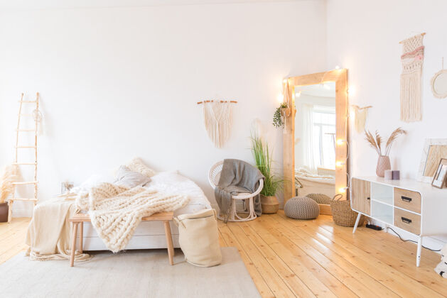 时尚可爱舒适的轻室内设计的公寓室内设计大柔软